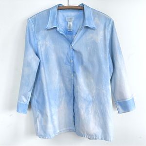 Liz Claiborne 💙 Indigo dyed non-iron cotton tunic.